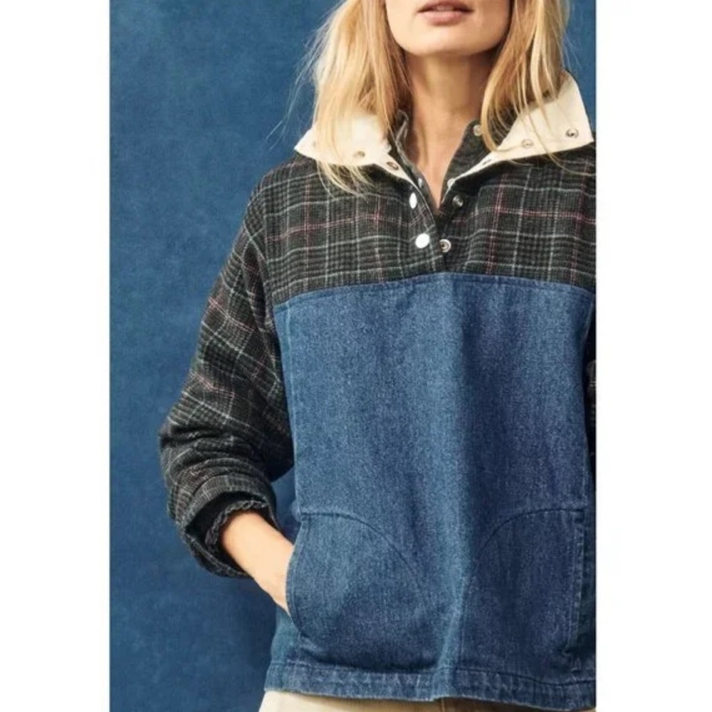 Anthropologie Carleen Denim Trucker Jacket XL - Picture 2 of 9